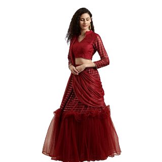 Womanista Women's Crepe Saree with Blouse at Rs.2059